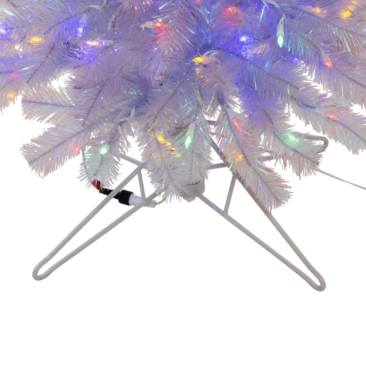 Kurt Adler 7-Foot Warm White LED Iridescent Slim Winchester Tree