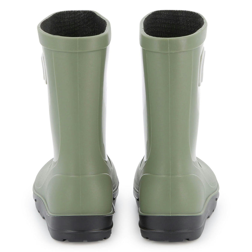 Kids Green Rain Boots with Applique