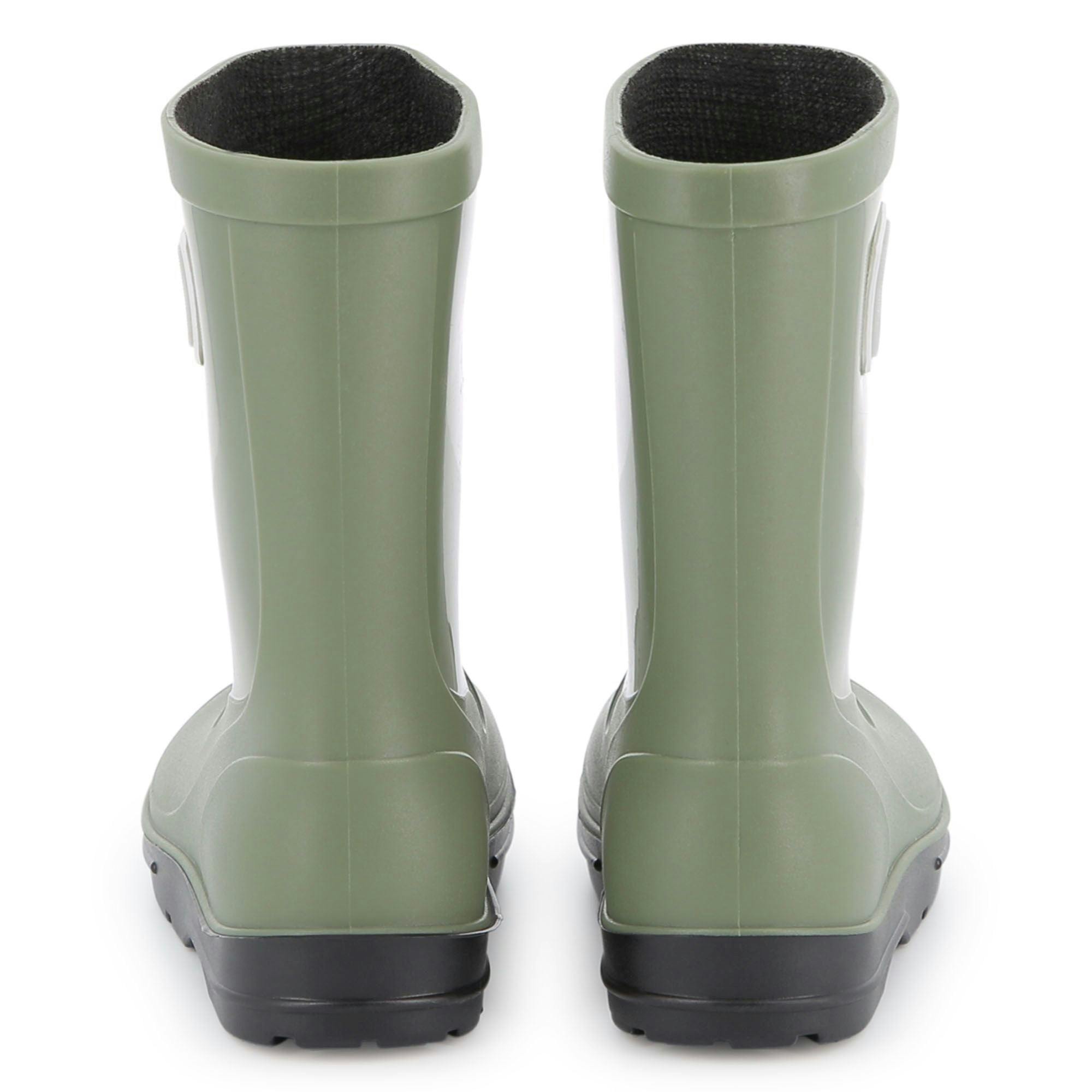 Kids Green Rain Boots with Applique