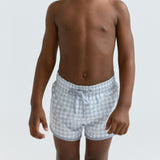 boys dove grey gingham boardie