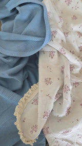 Waffle Knit Receiving Blanket - Dusty Blue