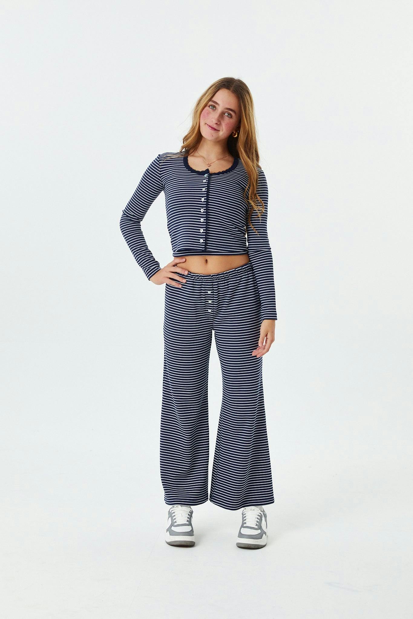 Marni Navy and White Stripe Button Down