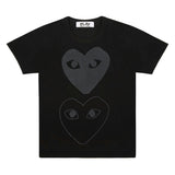 Black Double Vertical Heart T-Shirt