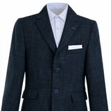 Blue Alexander Checked Pattern Blazer Suit Set