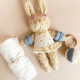 Coral Bunny Plush Toy Swaddle Set - Beach