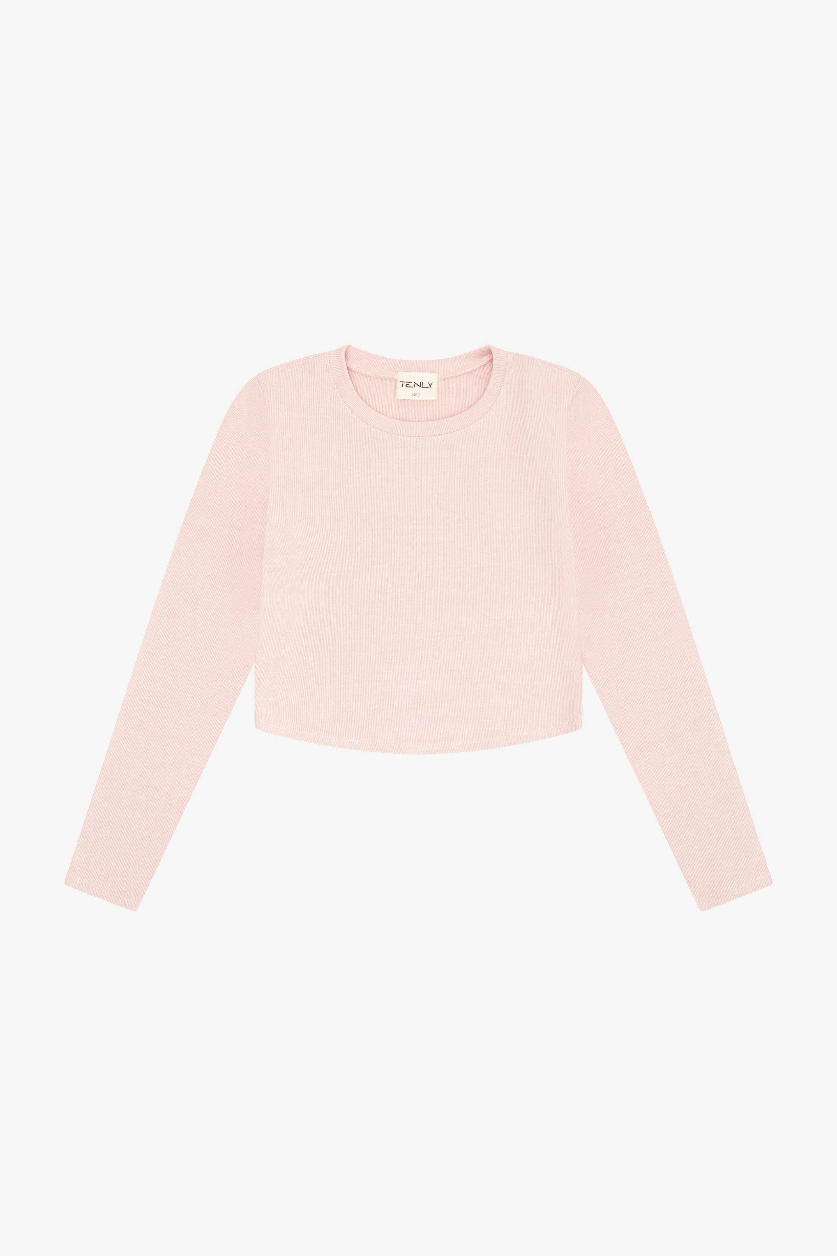 Tenly Rayon Rib Curved Hem L/S Top
