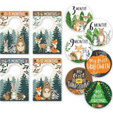 6-Piece Woodland Baby Closet Dividers & 20-Piece Baby Milestone Stickers Baby Shower Gift