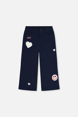 French Terry Pant Navy Blue Denim