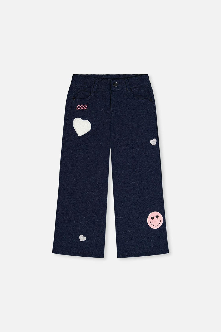 French Terry Pant Navy Blue Denim
