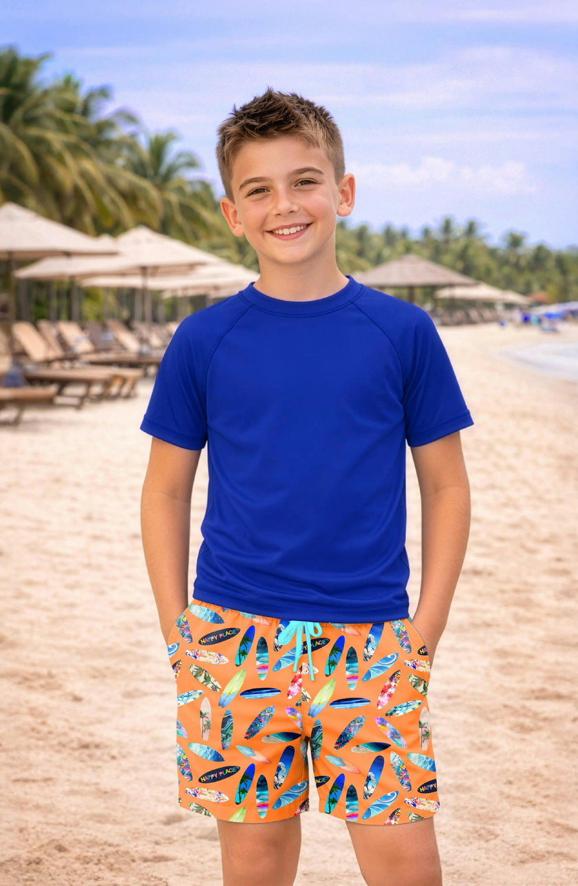 Carson Boys Blue Short Sleeve Rashguard