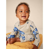 Babys Long Sleeve Contrast Pocket Snap Button Romper, Multi