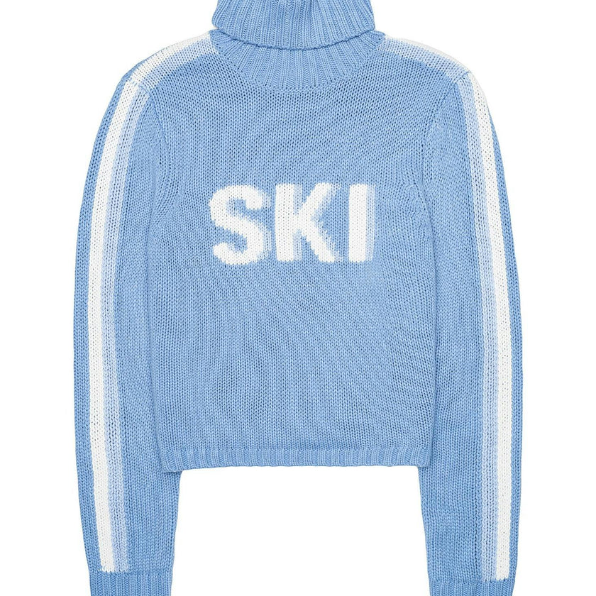 Womens Retro Ski Cropped Turtleneck