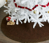 Handmade White House Design Quilted Edge Christmas Tree Skirt Felt 60" Arcadia Home