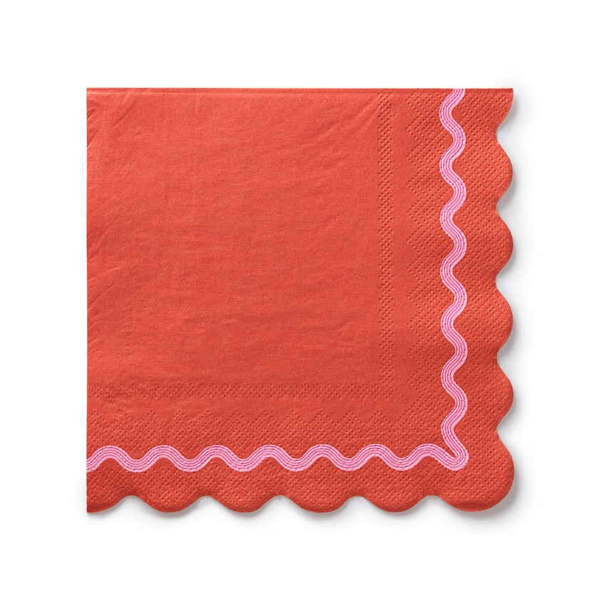 Packed Party Rainbow Ric Rac Assorted Lunch Napkins 20ct - Multicolor Ric Rac Detail 3-Ply Napkins in 5 Bold Color Combinations