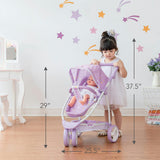 Twinkle Stars Princess 2-In-1 Baby Doll Stroller