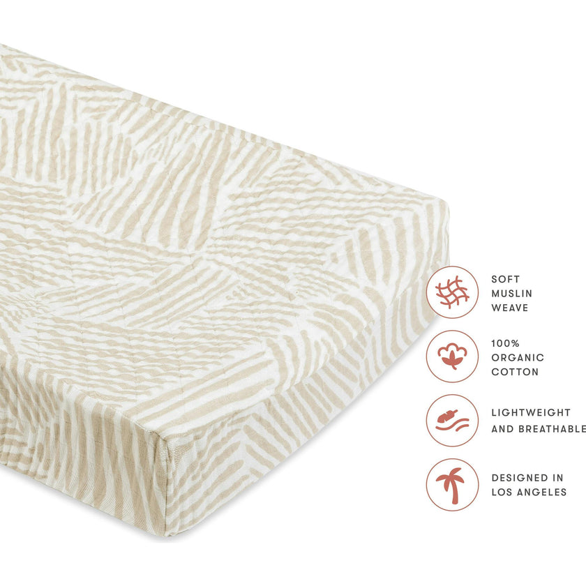 Organic Muslin Cotton Quilted Changing Pad Cover