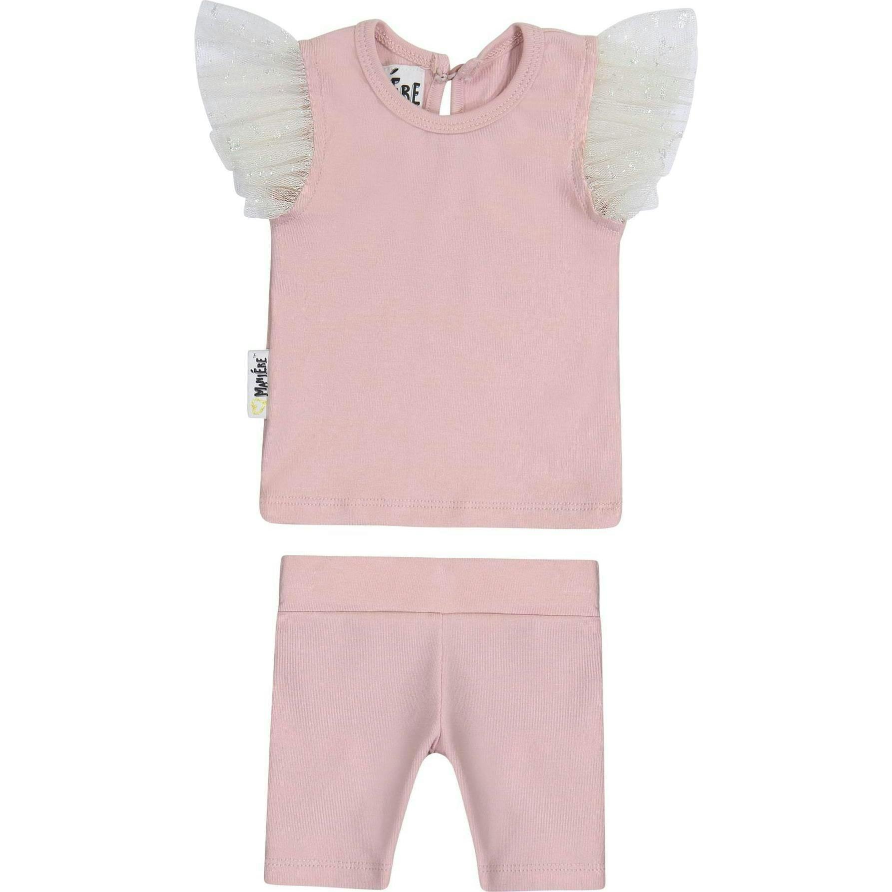Glitter Mesh 2-Piece Top & Short Set