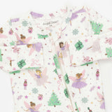 Sugar Plum Fairies - 2 Way Ruffle Back Zipper Footie