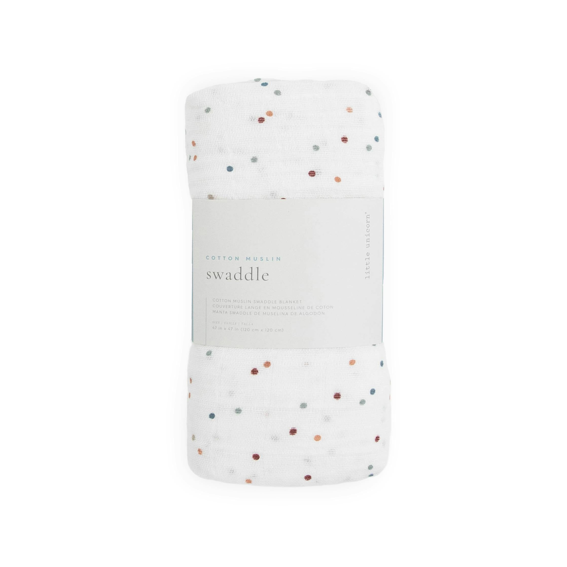Cotton Muslin Swaddle Blanket - Dots
