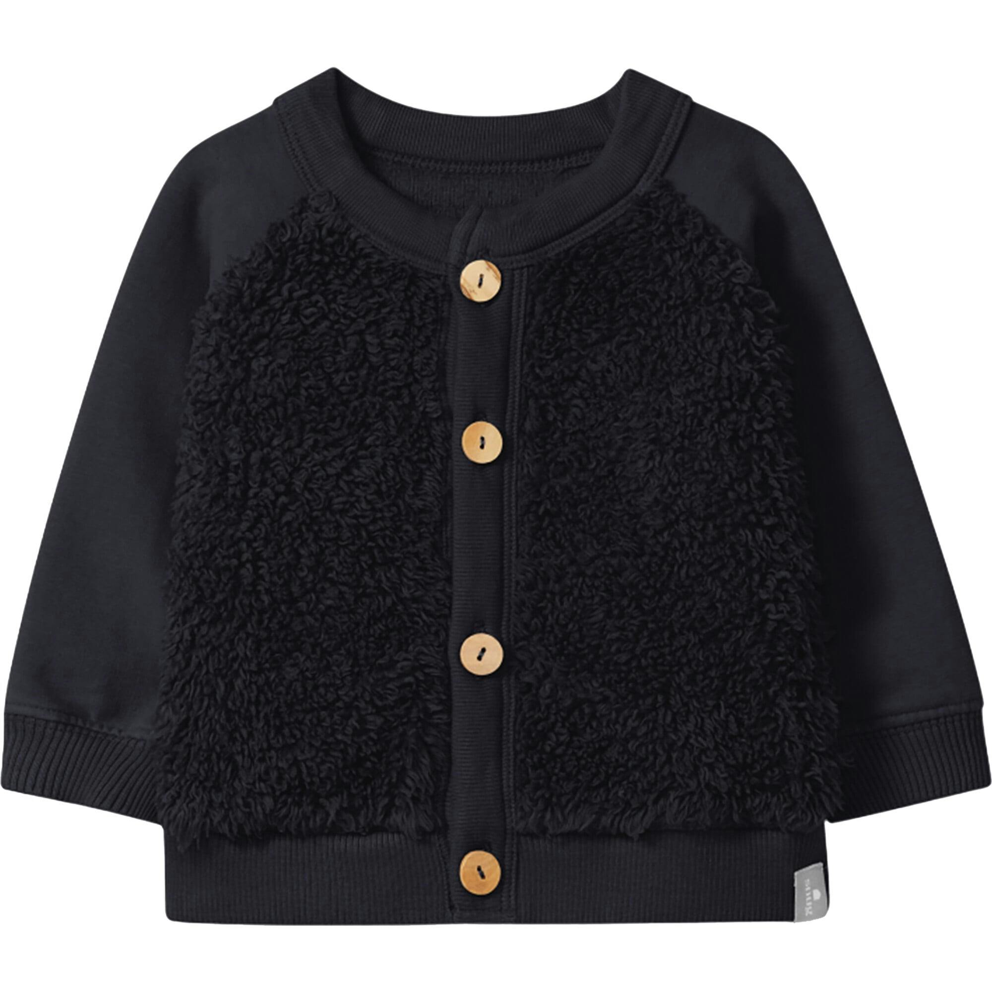 Sweatshirt Cardigan with Fuzzy Front