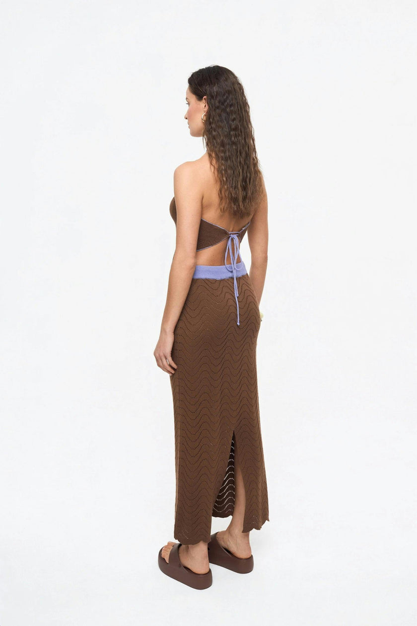 women's organic cotton midi skirt - mocha