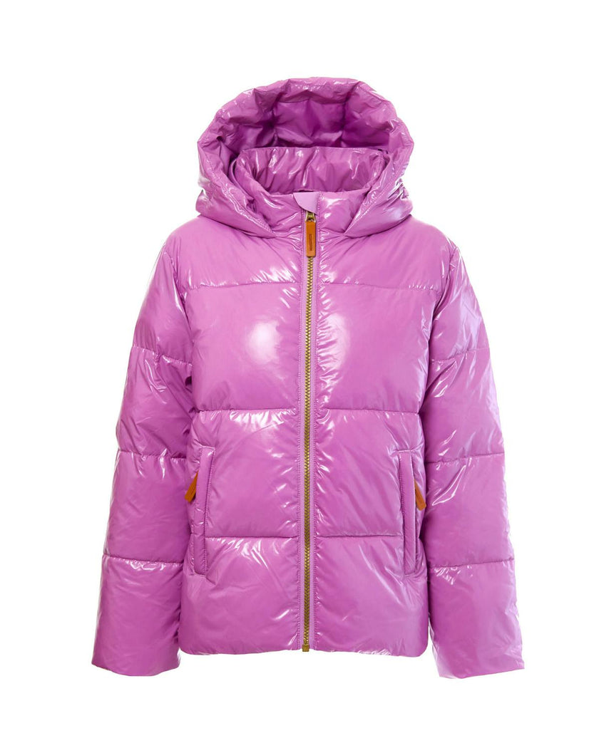 Women's Ultra Puff Coat in Hi-Gloss Pink Lavender