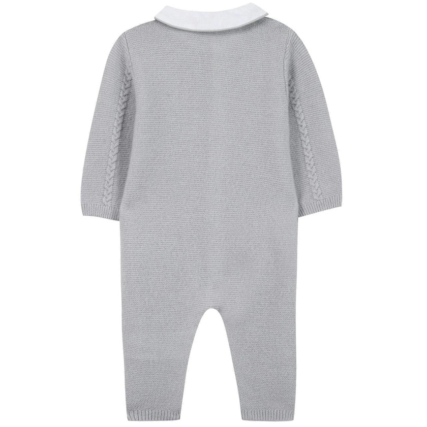 TARTINE ET CHOCOLAT Polar Knit Jumpsuit & Hat - Grey