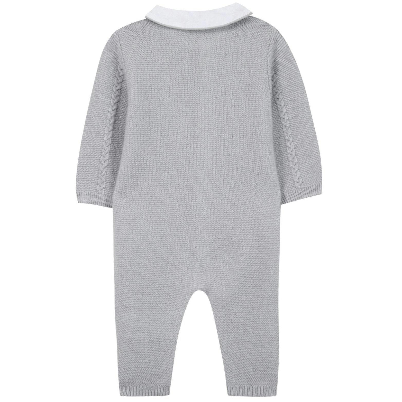 TARTINE ET CHOCOLAT Polar Knit Jumpsuit & Hat - Grey
