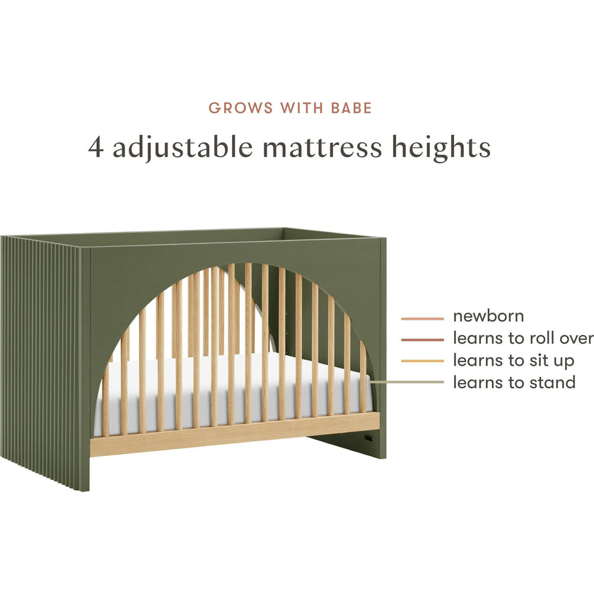 Moab 3-in-1 Convertible Crib in Olive / Ash