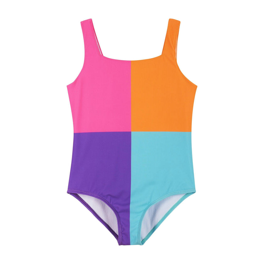 Neon Colorblocked Swimsuit