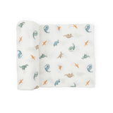 Organic Cotton Muslin Swaddle Blanket - Little Dino