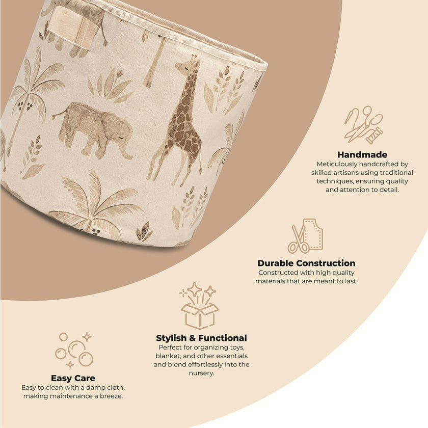 Kendi Safari Canvas Storage Bin