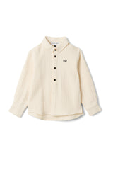 Crest Embroidered Button Front Shirt