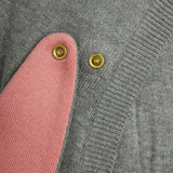 MINI RODINI Rabbit Ear Knit Jumpsuit - Grey Melange