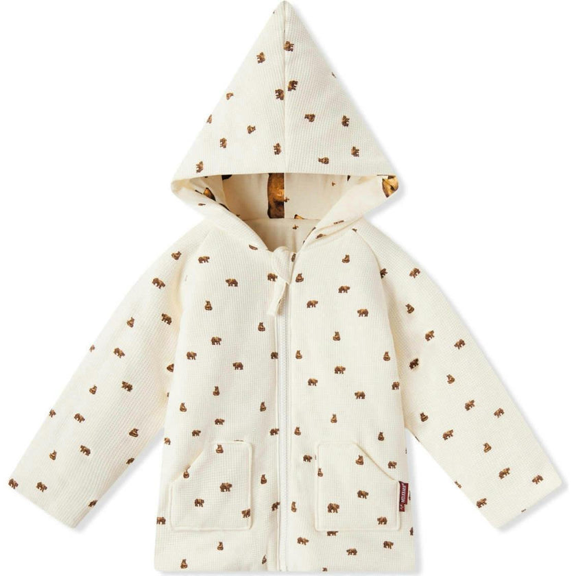 Honey Reversible Waffle Knit Hooded Jacket
