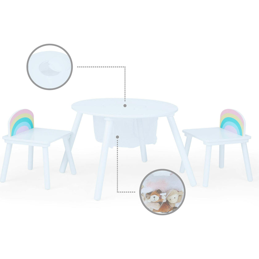 Fantasy Fields by Teamson Kids - Rainbow Fishnet Play Table & Chairs Kids Furniture