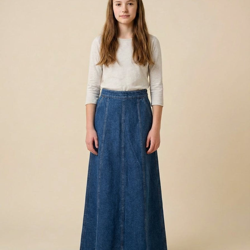 Teen Denim Seam Skirt