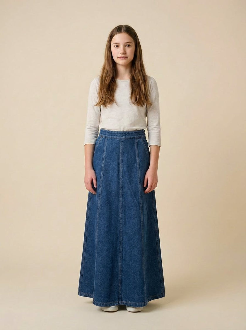 Teen Denim Seam Skirt