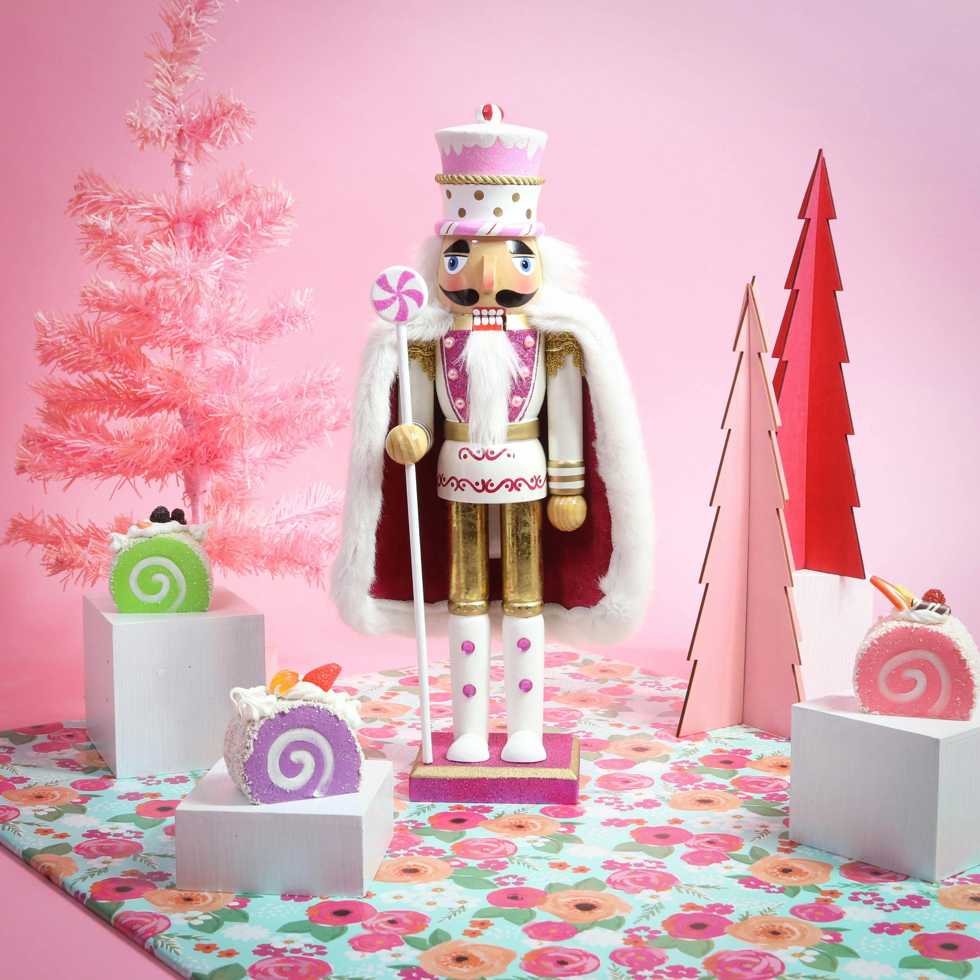 Pink Christmas Decorations Candy Nutcracker