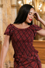 Annalise Top in Garnet Tinsel Plaid