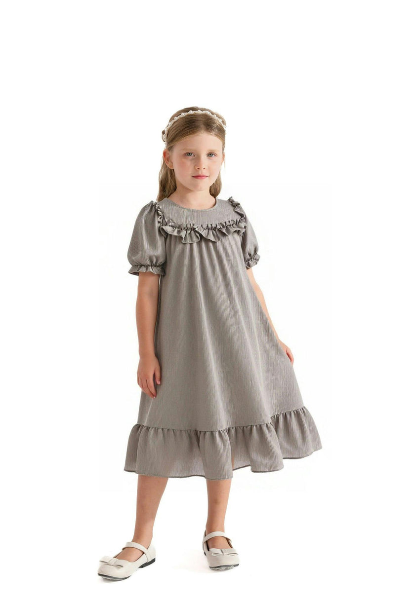 Gray Ruffle Berlin Dress