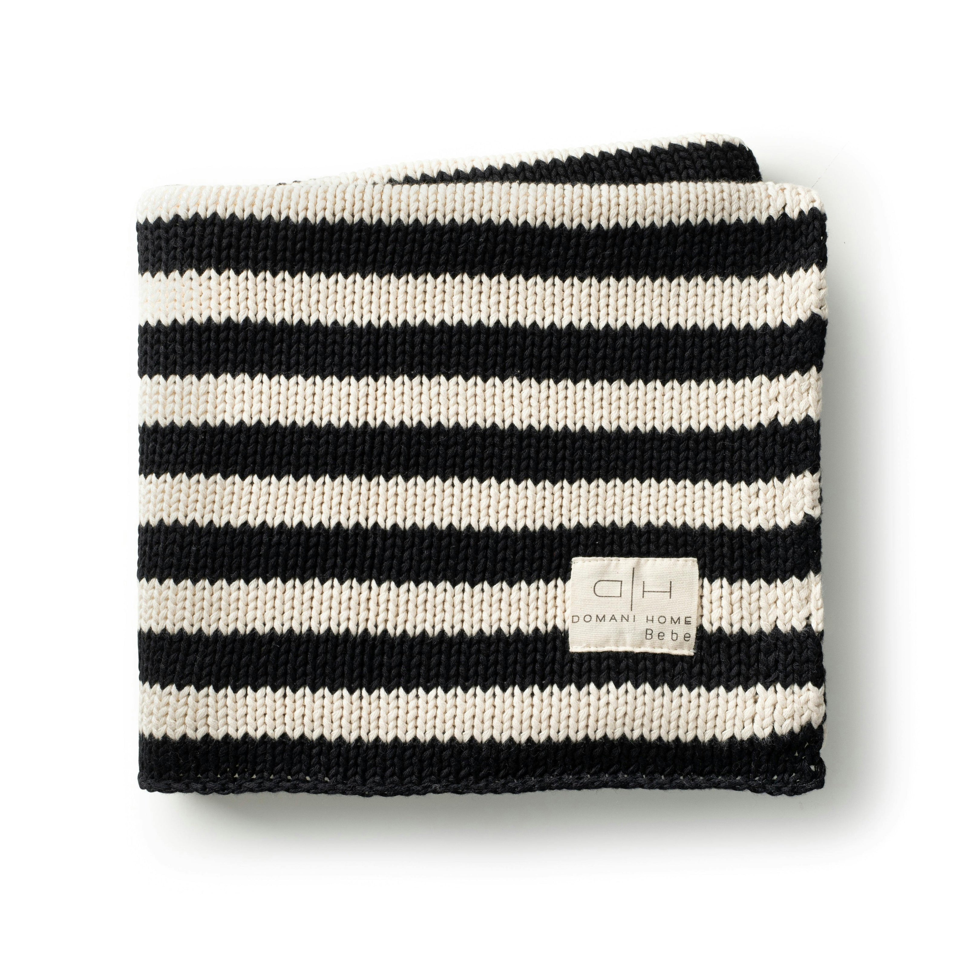 Iconic Stripe Knit Baby Blanket - Black