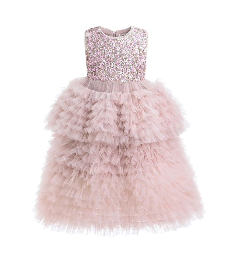 Pink Sparkle Tiered Tulle Dress
