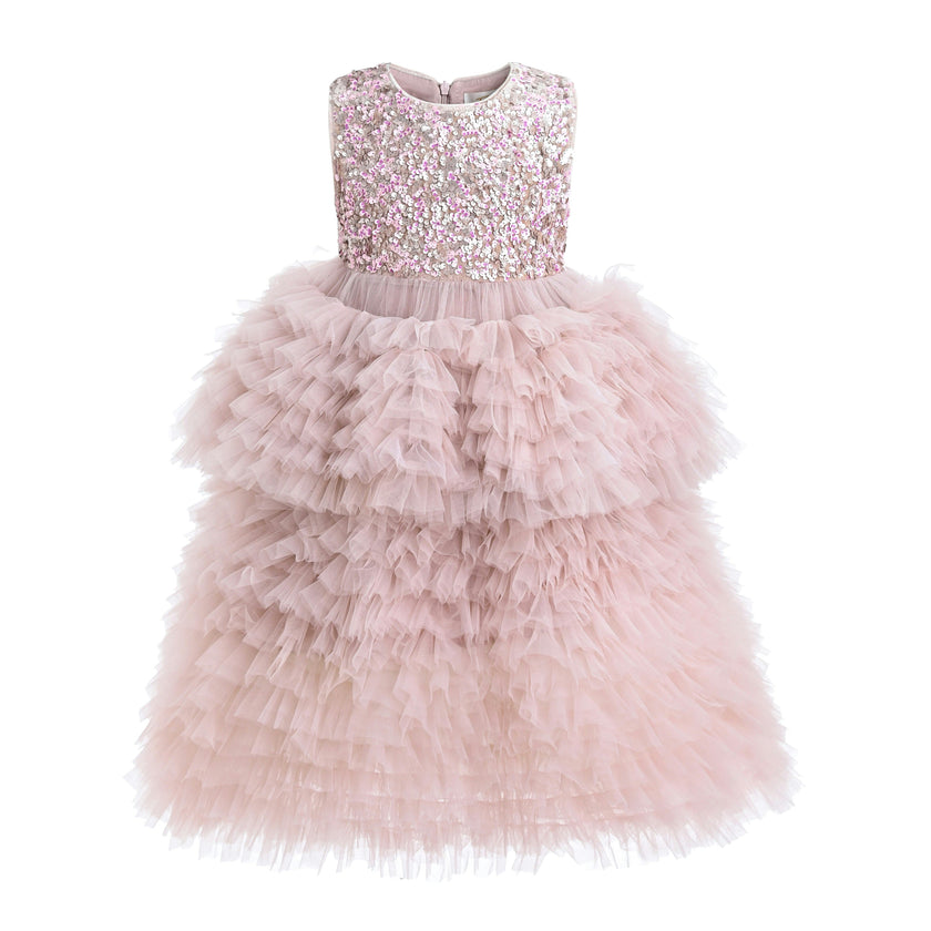 Pink Sparkle Tiered Tulle Dress