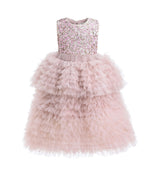 Pink Sparkle Tiered Tulle Dress