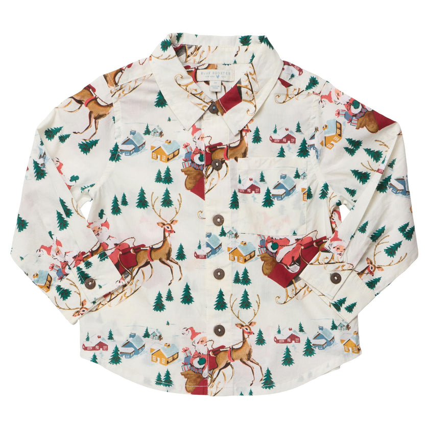 Boys Jack Shirt - Santa Sleigh