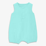 Clearance baby cotton gauze henley bubble shortie