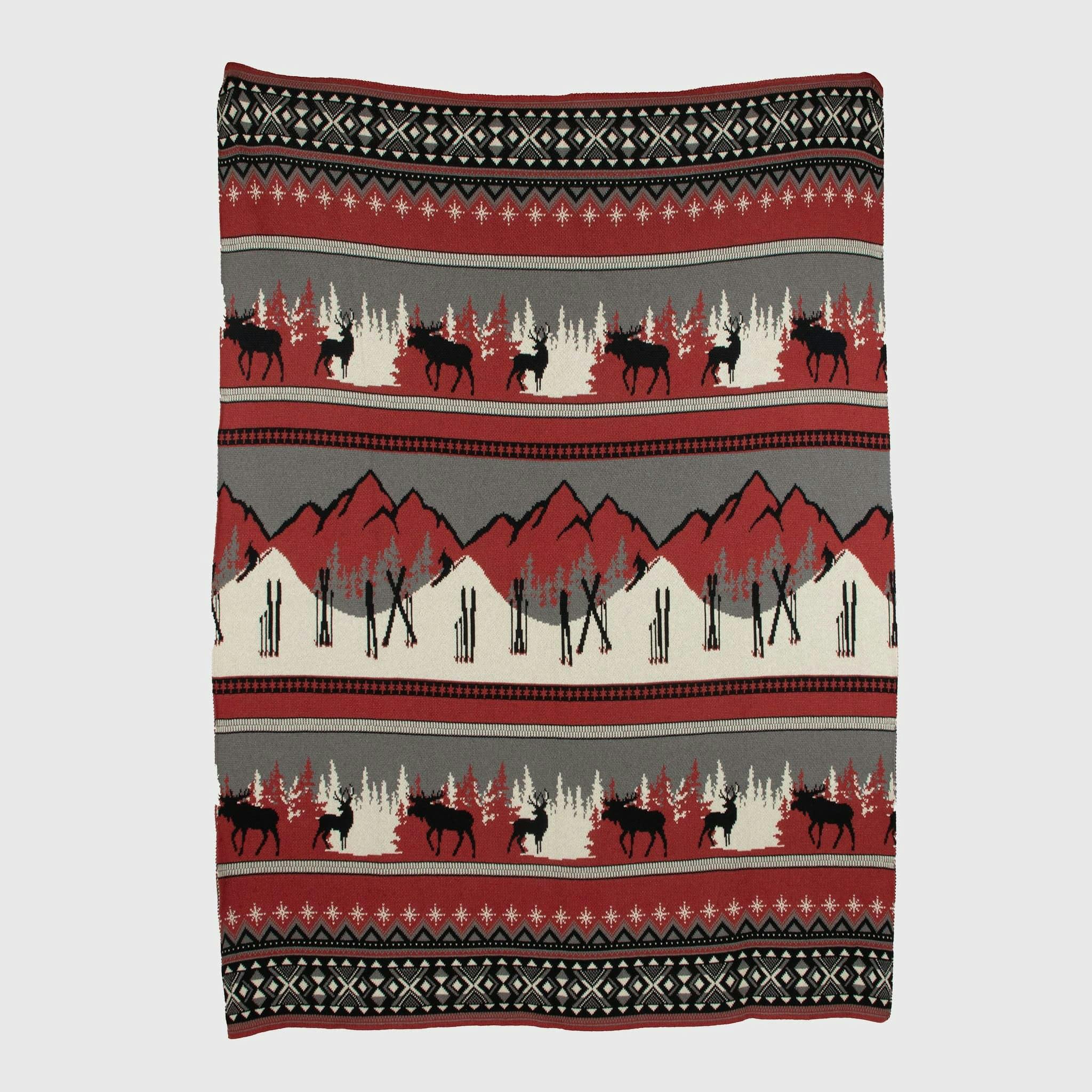 Cotton Sustainable Knit Throw Blanket | Mountain Fair Isle