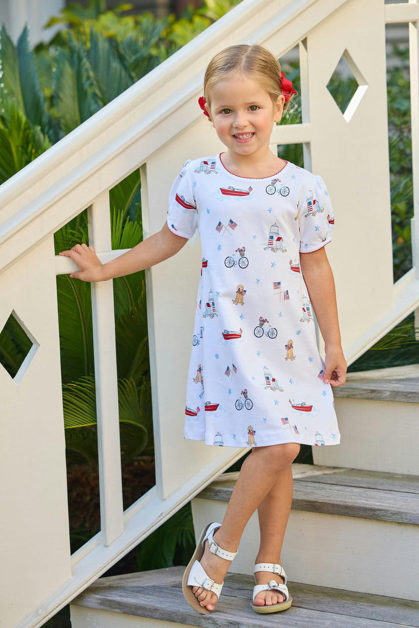 Printed T-Shirt Dress - Coastal Summer
