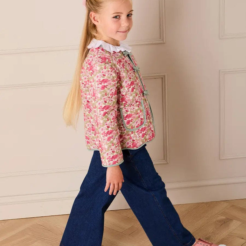 Margret Floral Reversible Quilted Jacket in Pink (4-12yrs)